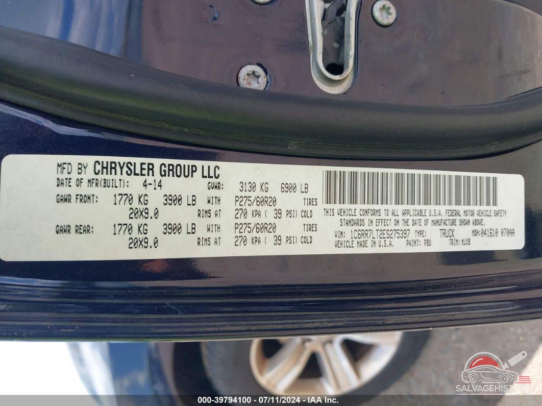 1C6RR7LT2ES275397 2014 RAM 1500 photo no. 9