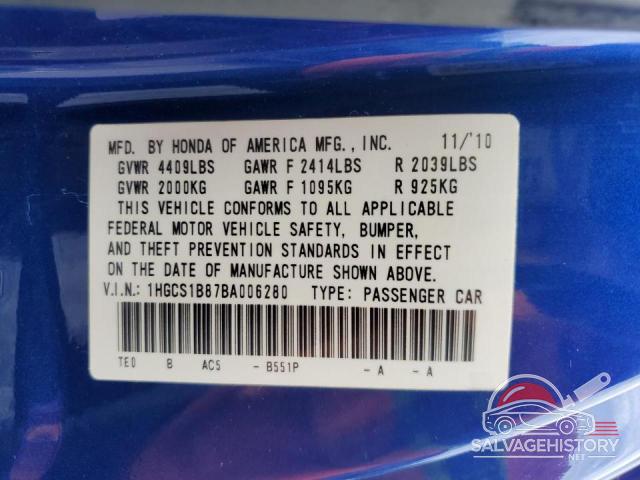 1HGCS1B87BA006280 2011 HONDA ACCORD photo no. 13