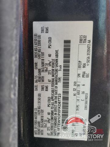 1FTEW1CPXFKD87723 2015 FORD F-150 photo no. 12