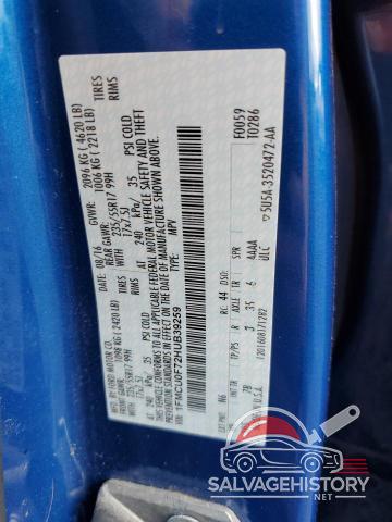 1FMCU0F72HUB39259 2017 FORD ESCAPE photo no. 13