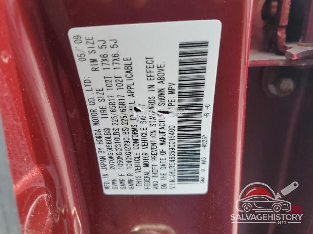 JHLRE48359C015400 2009 HONDA CRV photo no. 14