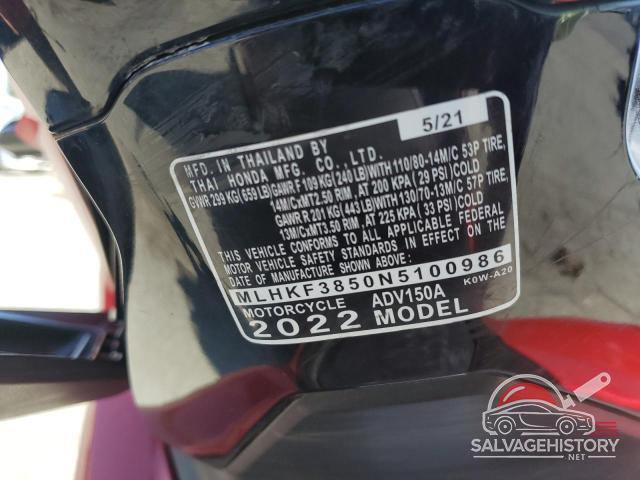 MLHKF3850N5100986 2022 HONDA ADV150 photo no. 9