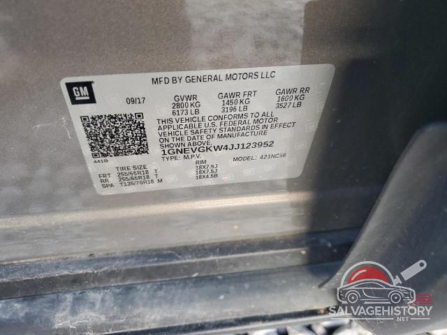 1GNEVGKW4JJ123952 2018 CHEVROLET TRAVERSE photo no. 12