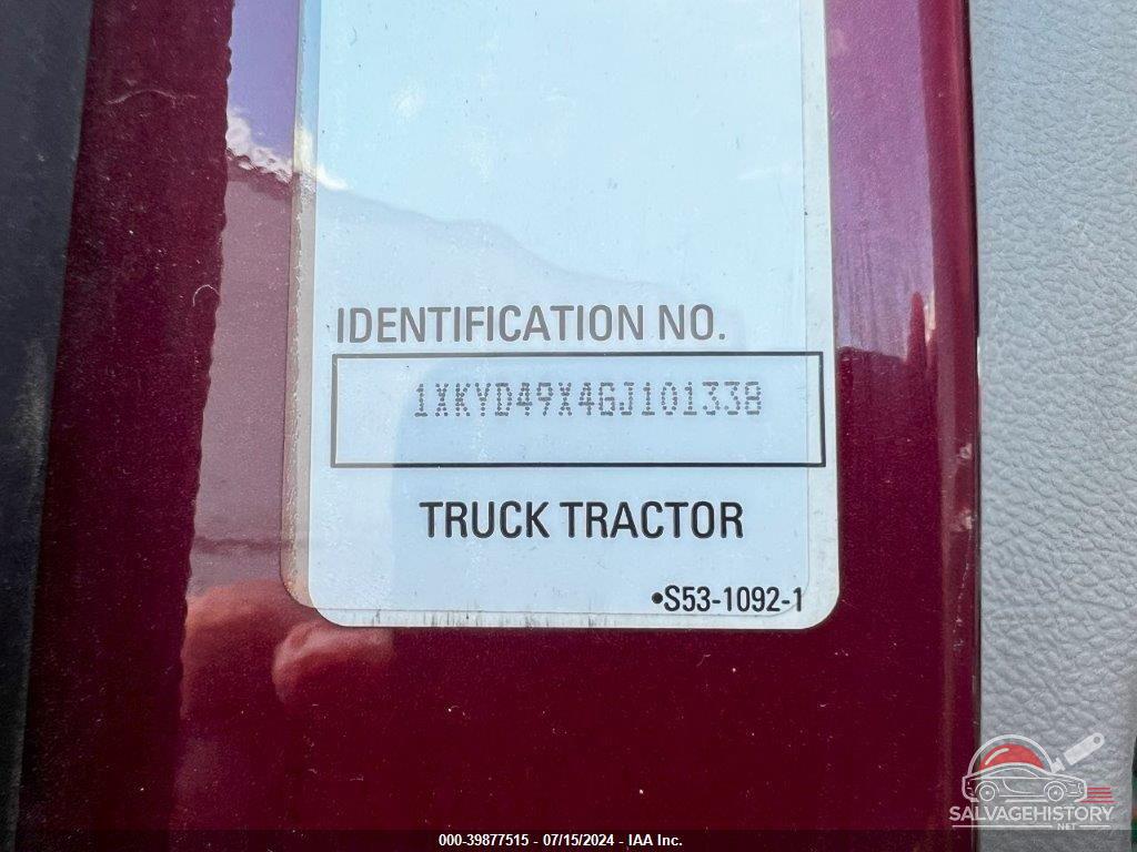 1XKYD49X4GJ101338 2016 KENWORTH CONSTRUCTION photo no. 8