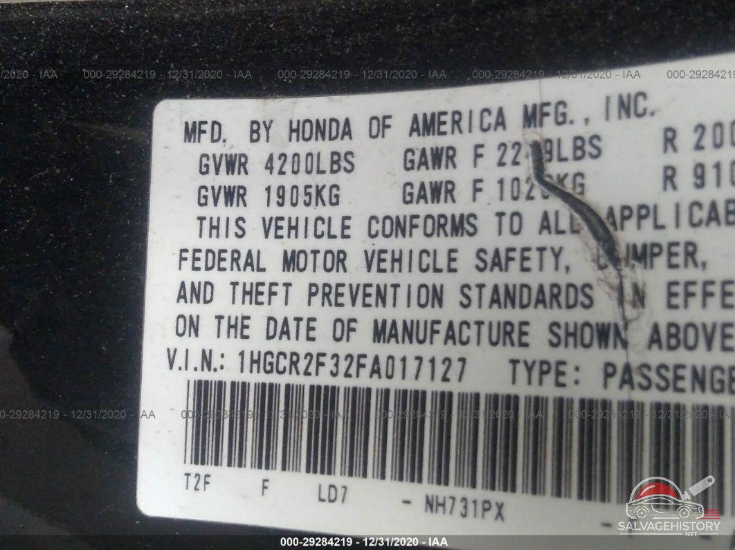 1HGCR2F32FA017127 2015 HONDA ACCORD SEDAN photo no. 9