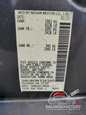 1N4BL4BV3PN356560 2023 NISSAN ALTIMA photo no. 12