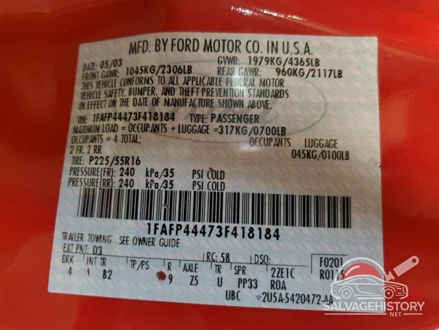 1FAFP44473F418184 2003 FORD ALL Models photo no. 12