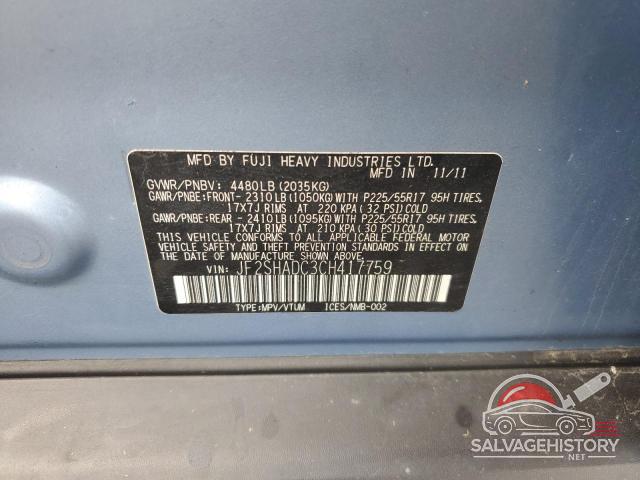JF2SHADC3CH417759 2012 SUBARU FORESTER photo no. 13