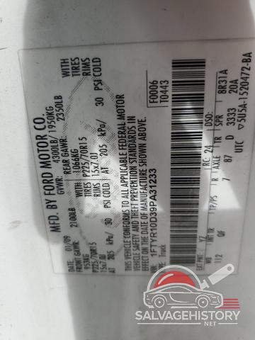 1FTYR10D39PA31233 2009 FORD RANGER photo no. 12