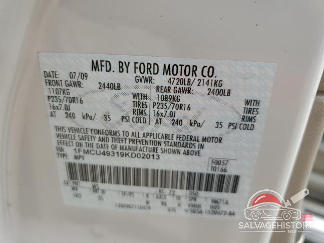 1FMCU49319KD02013 2009 FORD ESCAPE photo no. 13