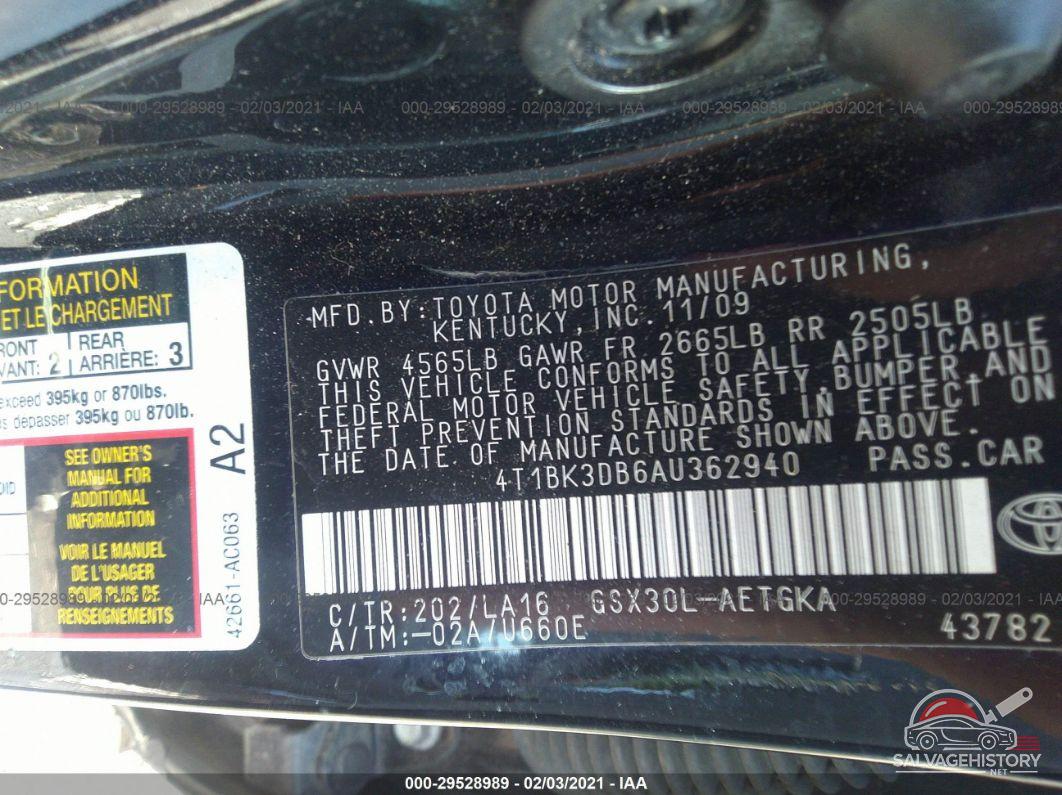 4T1BK3DB6AU362940 2010 TOYOTA AVALON photo no. 9