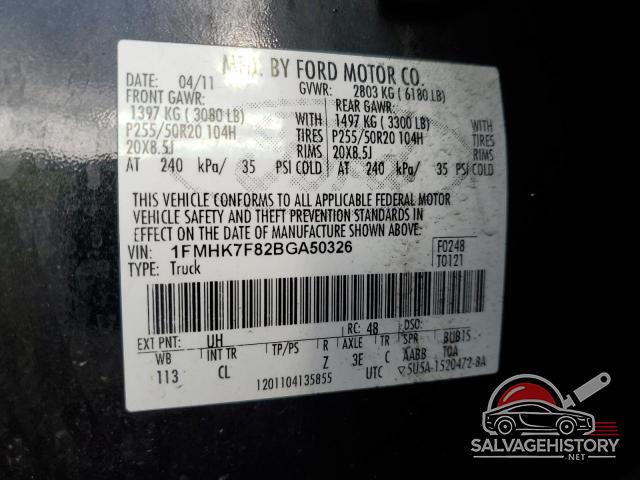 1FMHK7F82BGA50326 2011 FORD EXPLORER photo no. 13