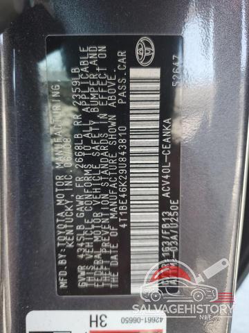 4T1BE46K29U843810 2009 TOYOTA CAMRY photo no. 12