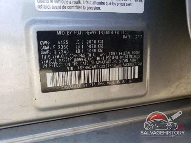 4S3BMBA69B3234814 2011 SUBARU LEGACY photo no. 12