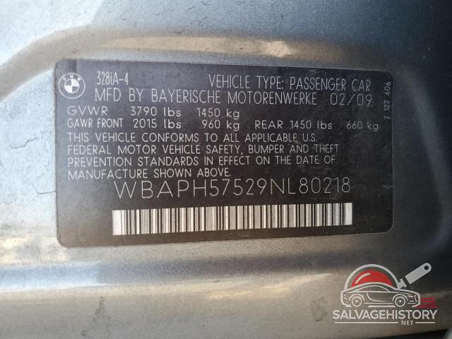 WBAPH57529NL80218 2009 BMW 3 SERIES photo no. 12