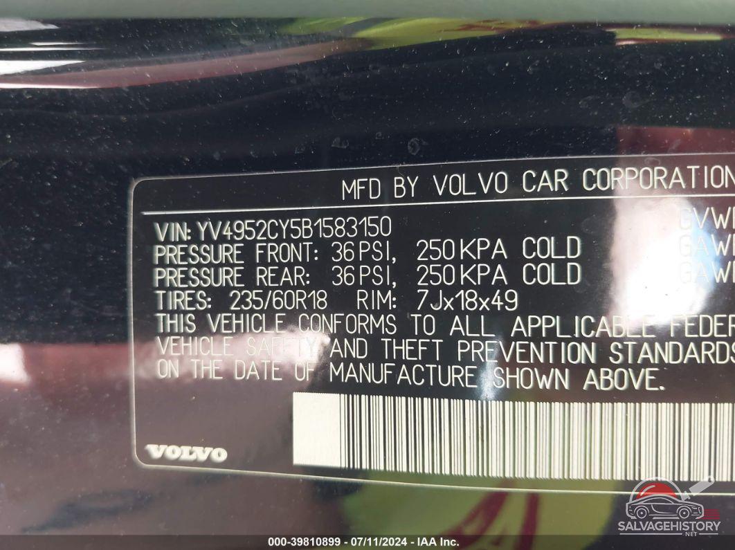 YV4952CY5B1583150 2011 VOLVO XC90 photo no. 9