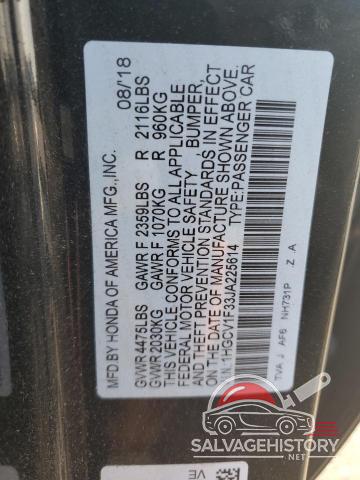 1HGCV1F33JA225614 2018 HONDA ACCORD photo no. 12