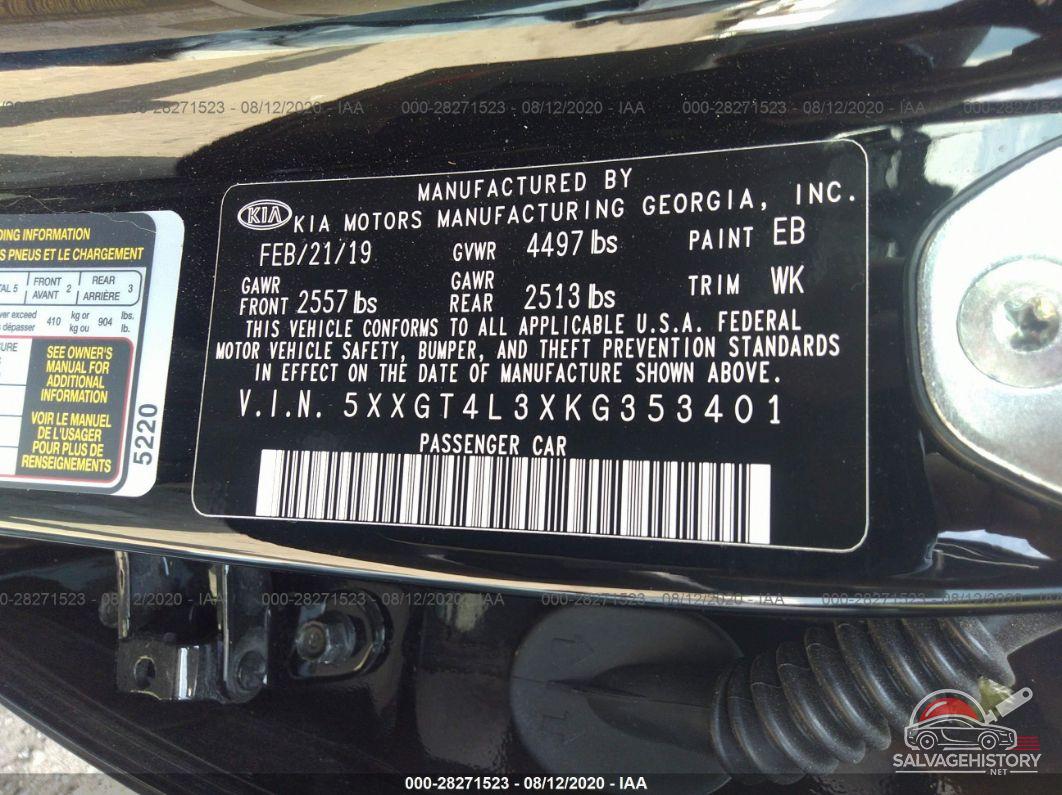 5XXGT4L3XKG353401 2019 KIA OPTIMA photo no. 9