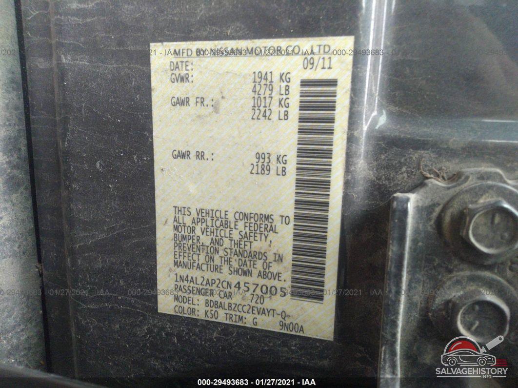 1N4AL2AP2CN457005 2012 NISSAN ALTIMA photo no. 9