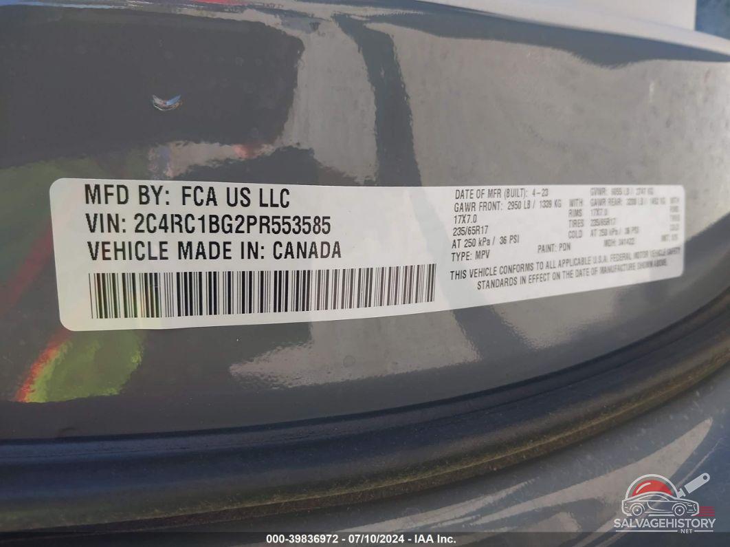 2C4RC1BG2PR553585 2023 CHRYSLER PACIFICA photo no. 9