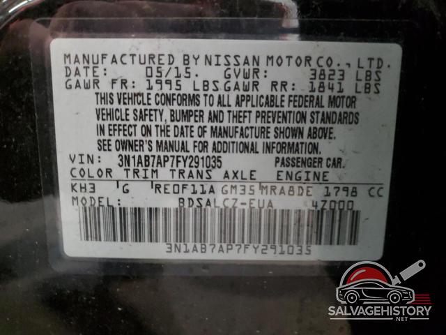 3N1AB7AP7FY291035 2015 NISSAN SENTRA photo no. 12