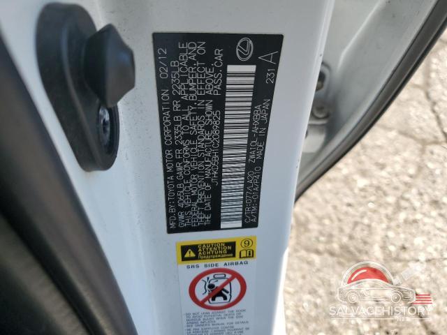 JTHKD5BH1C2089825 2012 LEXUS CT 200 photo no. 12