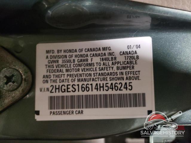 2HGES16614H546245 2004 HONDA CIVIC photo no. 12