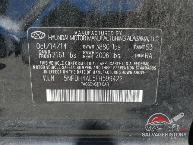 5NPDH4AE5FH599422 2015 HYUNDAI ELANTRA photo no. 12
