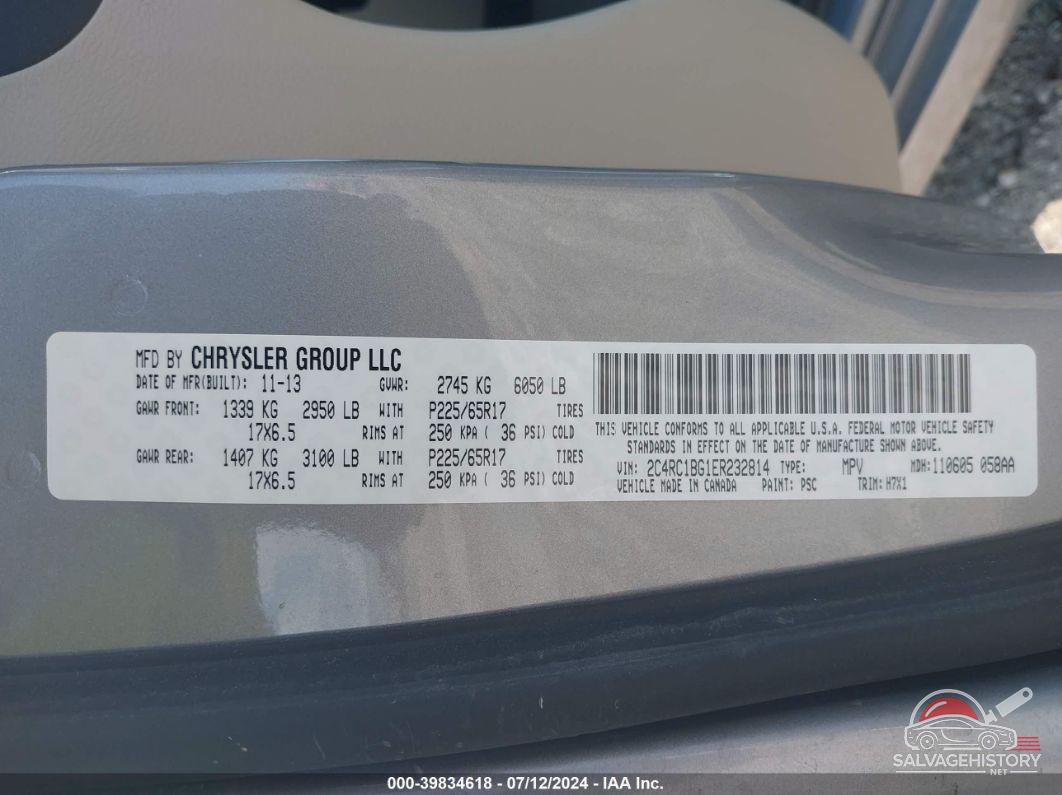 2C4RC1BG1ER232814 2014 CHRYSLER TOWN & COUNTRY photo no. 9