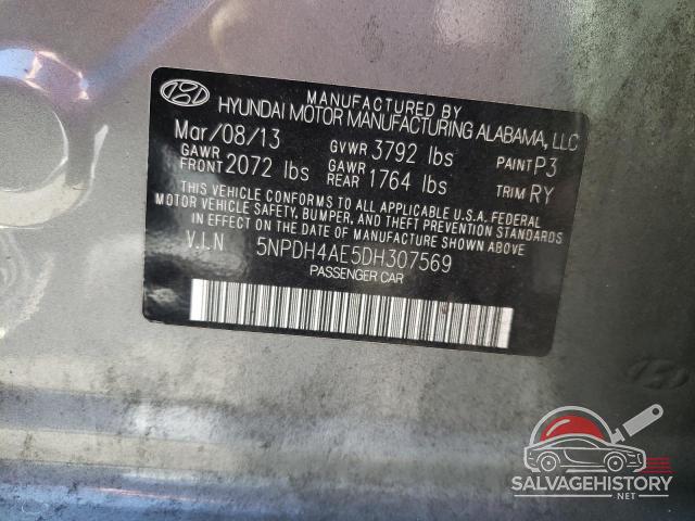 5NPDH4AE5DH307569 2013 HYUNDAI ELANTRA photo no. 12