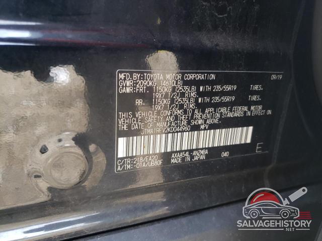 JTMA1RFV2KD044960 2019 TOYOTA RAV4 photo no. 12