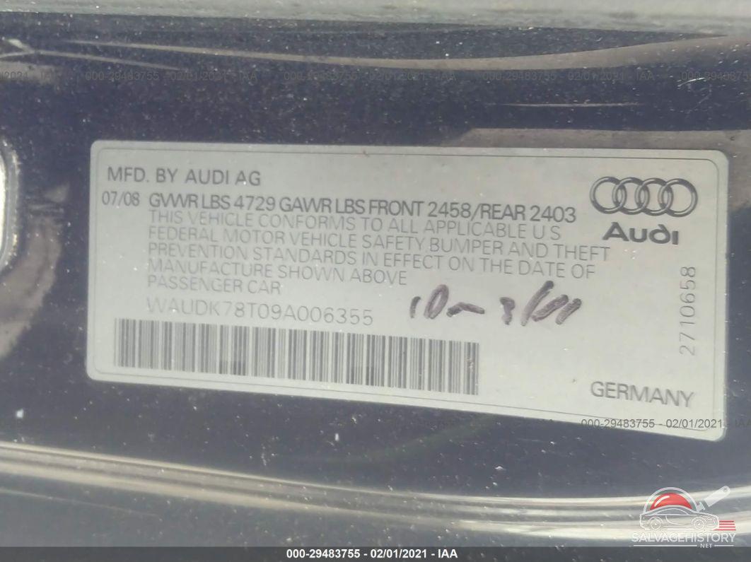 WAUDK78T09A006355 2009 AUDI A5 photo no. 9