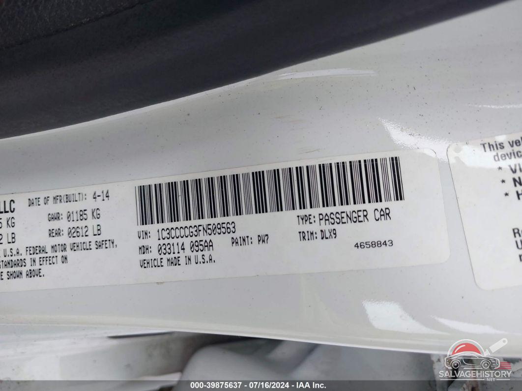 1C3CCCCG3FN509563 2015 CHRYSLER 200 photo no. 9