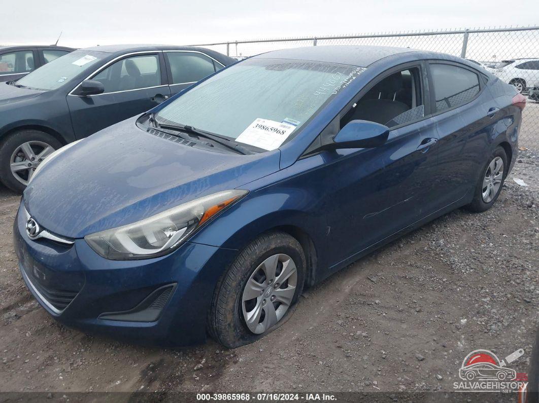 5NPDH4AE5GH748235 2016 HYUNDAI ELANTRA photo no. 2