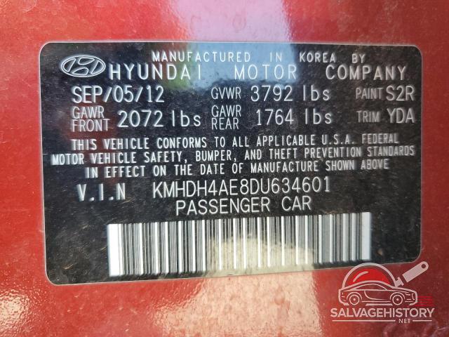 KMHDH4AE8DU634601 2013 HYUNDAI ELANTRA photo no. 12