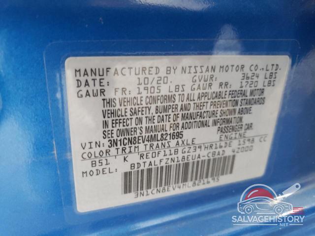 3N1CN8EV4ML821695 2021 NISSAN VERSA photo no. 12