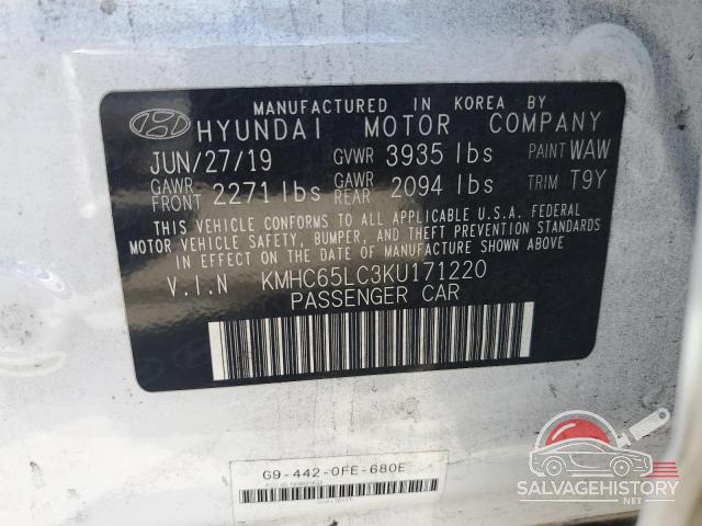 KMHC65LC3KU171220 2019 HYUNDAI IONIQ photo no. 13