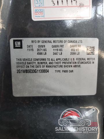 2G1WB5E33G1130804 2016 CHEVROLET IMPALA photo no. 12