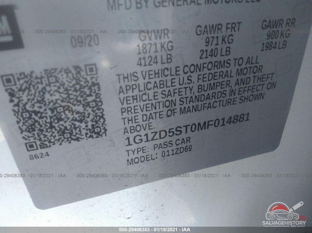 1G1ZD5ST0MF014881 2021 CHEVROLET MALIBU photo no. 9