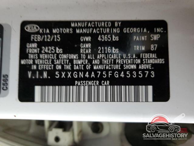 5XXGN4A75FG453573 2015 KIA OPTIMA photo no. 13