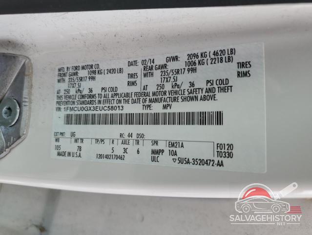 1FMCU0GX3EUC58013 2014 FORD ESCAPE photo no. 13