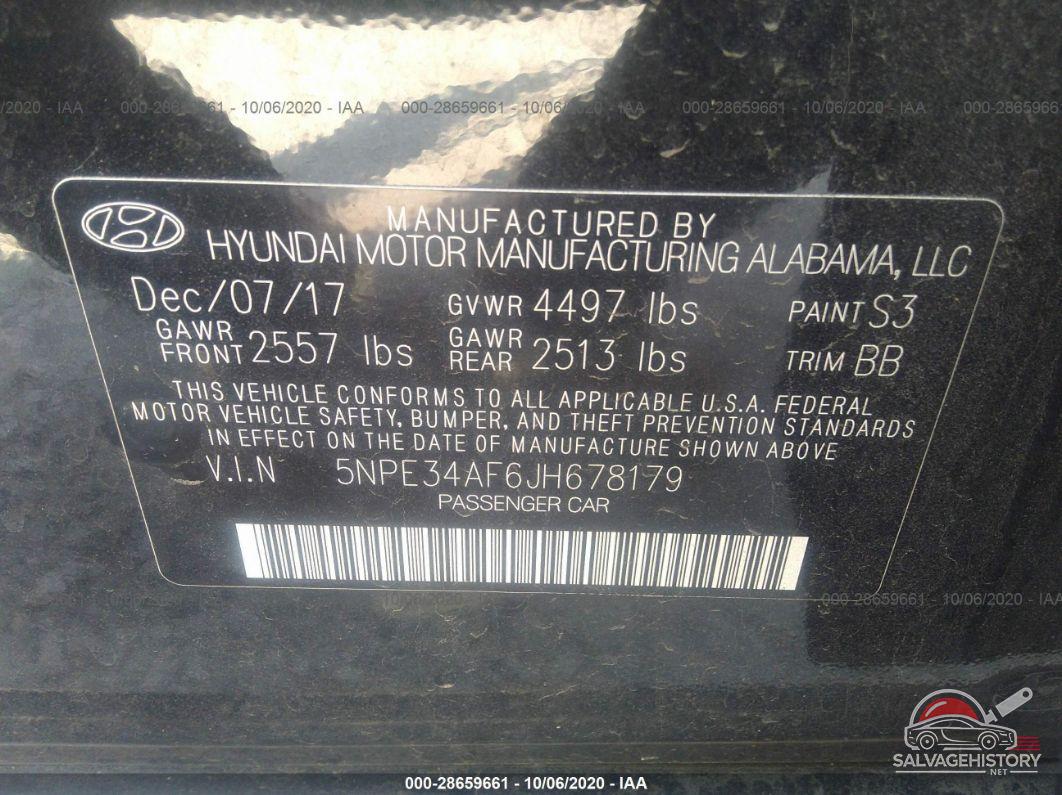 5NPE34AF6JH678179 2018 HYUNDAI SONATA photo no. 9