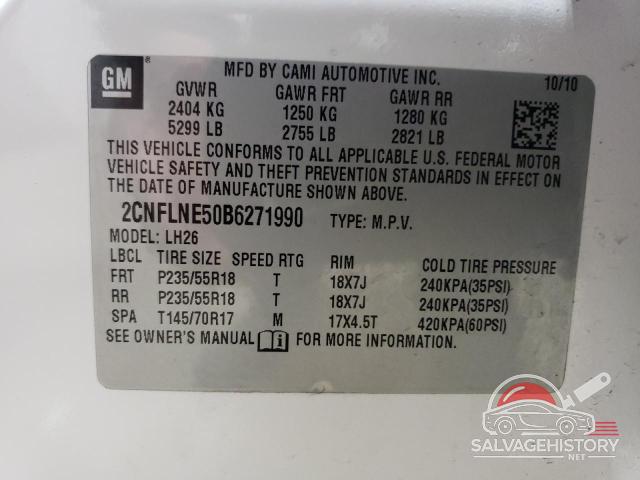 2CNFLNE50B6271990 2011 CHEVROLET EQUINOX photo no. 13