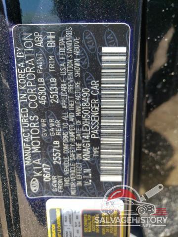 KNAGT4LEXH5018490 2017 KIA OPTIMA photo no. 12