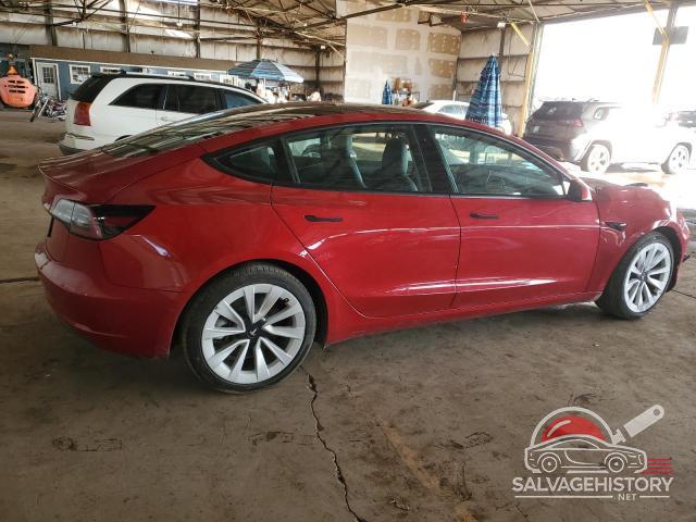 5YJ3E1EA3NF304499 2022 TESLA MODEL 3 photo no. 3