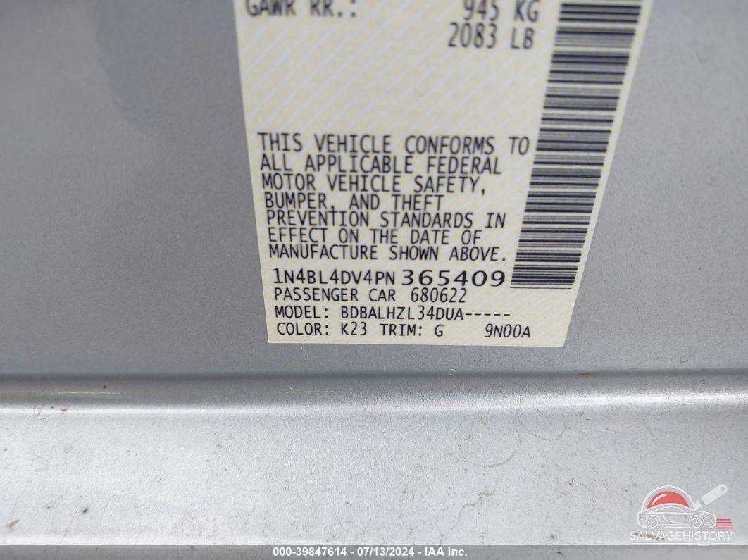 1N4BL4DV4PN365409 2023 NISSAN ALTIMA photo no. 9