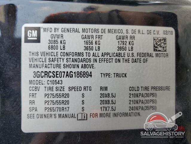 3GCRCSE07AG186894 2010 CHEVROLET ALL Models photo no. 12