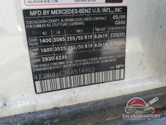 4JGBB86E39A514903 2009 MERCEDES-BENZ M-CLASS photo no. 13