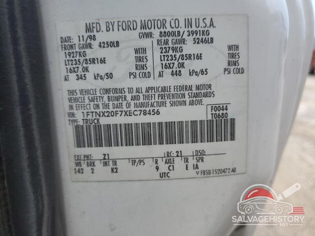 1FTNX20F7XEC78456 1999 FORD F250 photo no. 12
