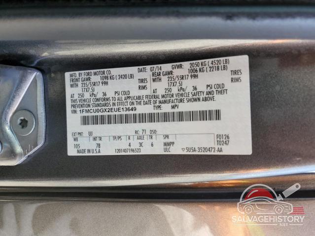 1FMCU0GX2EUE13649 2014 FORD ESCAPE photo no. 13